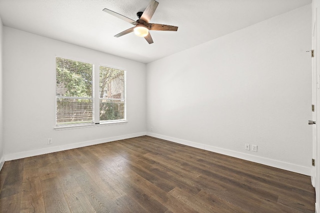 2208 Drue Ln, Cedar Park, TX 78613 - spare room featuring a ceiling fan and dark wood-style flooring