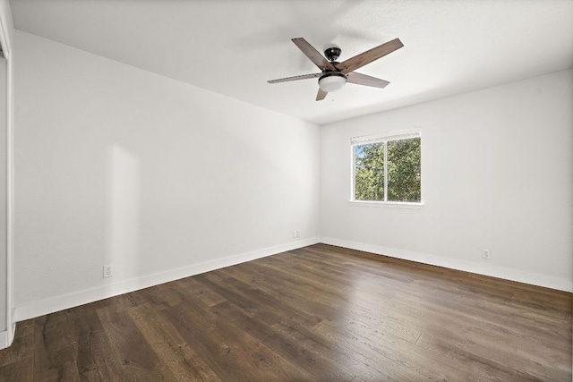 2208 Drue Ln, Cedar Park, TX 78613 - empty room with dark wood-style floors and a ceiling fan