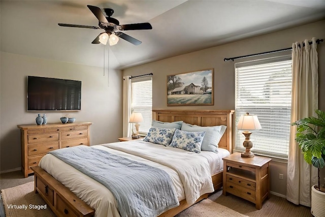 306 Grutsch Dr, Bastrop, TX 78602 - bedroom with light colored carpet and a ceiling fan