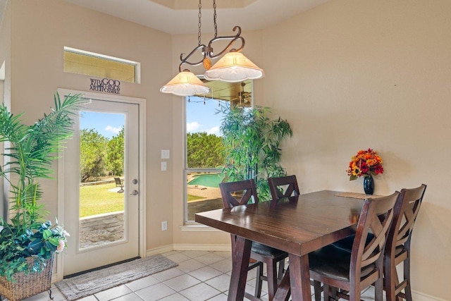 106 Mesquite Trl, Boerne, TX 78006 - dining space with light tile patterned floors and baseboards