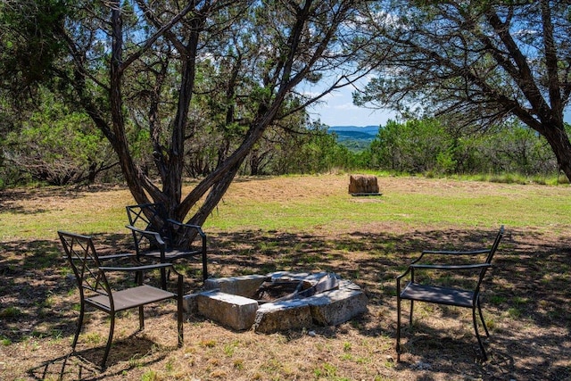 106 Mesquite Trl, Boerne, TX 78006 - view of yard with an outdoor fire pit