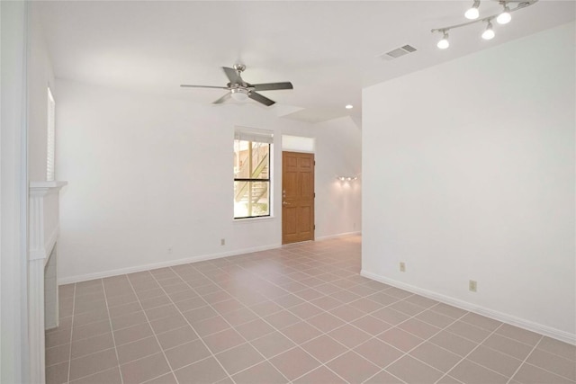 611 E 45th St Unit 8, Austin, TX 78751 - spare room featuring ceiling fan and light tile patterned floors