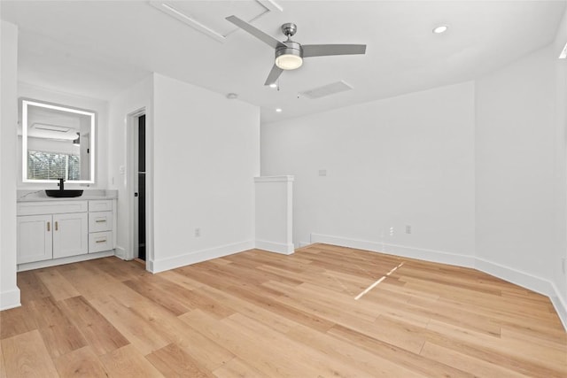 2706 Wheless Ln Unit 401, Austin, TX 78723 - unfurnished room with a ceiling fan, light wood-style flooring, and recessed lighting