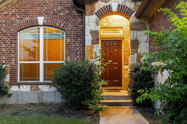 18712 Leigh Ln, Pflugerville, TX 78660 - view of exterior entry with brick siding and stone siding