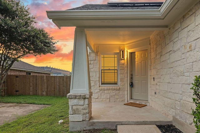 608 Timothy John Dr, Pflugerville, TX 78660 - doorway to property featuring stone siding