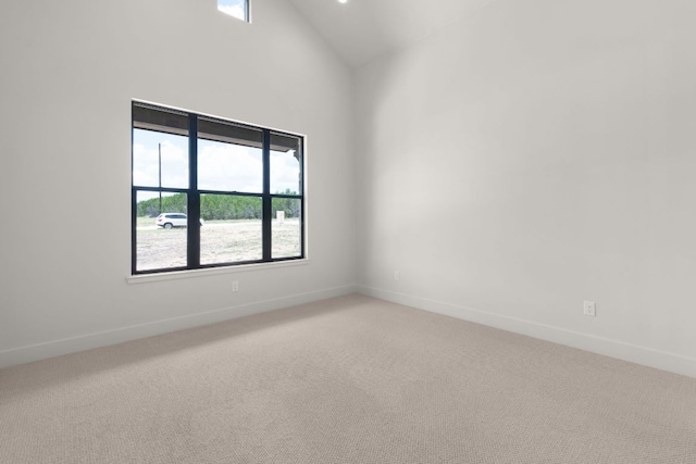 209 Burnet Oaks Dr, Burnet, TX 78611 - spare room with light carpet, healthy amount of natural light, and high vaulted ceiling