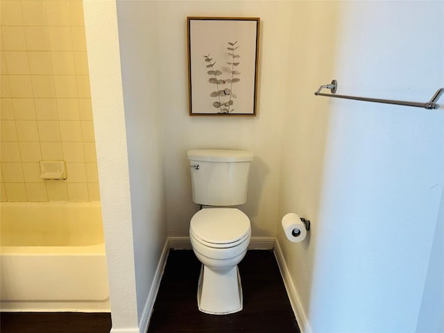 2320 Gracy Farms Ln Unit 1432, Austin, TX 78758 - full bathroom with bathing tub / shower combination and wood finished floors
