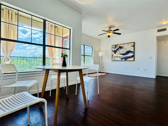 2320 Gracy Farms Ln Unit 1432, Austin, TX 78758 - dining room with wood finished floors and ceiling fan
