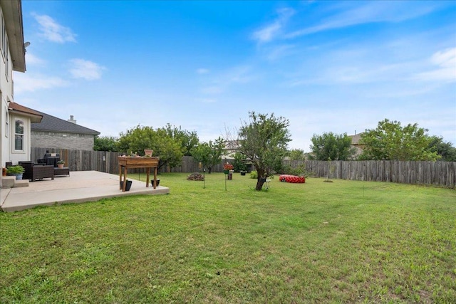 327 Lakemont Dr, Hutto, TX 78634 - fenced backyard featuring a patio