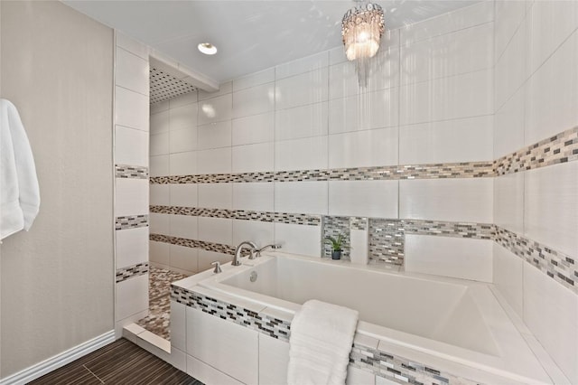 2512 Regal Park Ln, Austin, TX 78748 - bathroom featuring a garden tub and walk in shower
