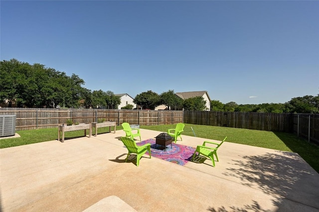 2512 Regal Park Ln, Austin, TX 78748 - fenced backyard featuring a patio area and a fire pit