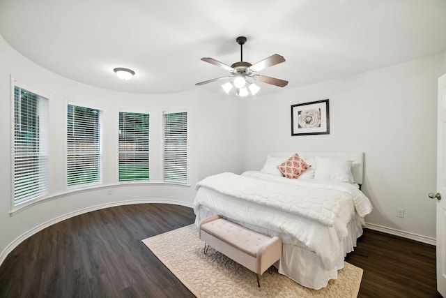3801 Poppy Hills Cv, Round Rock, TX 78664 - bedroom with dark wood-style flooring and ceiling fan