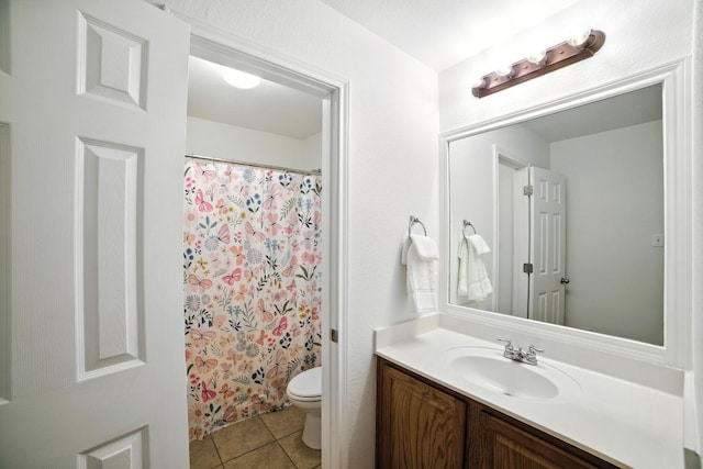3801 Poppy Hills Cv, Round Rock, TX 78664 - bathroom featuring vanity, tile patterned floors, and a shower with shower curtain