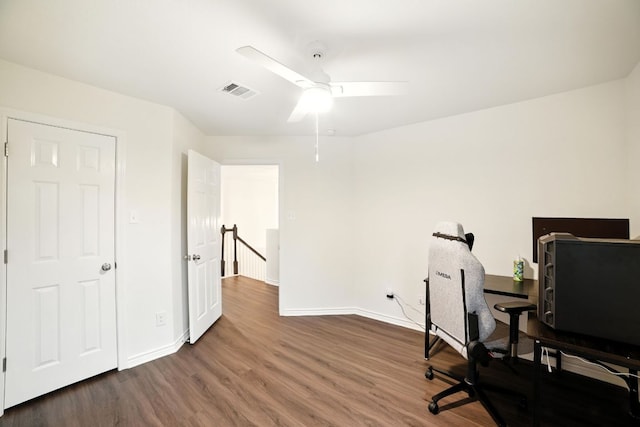 3801 Poppy Hills Cv, Round Rock, TX 78664 - office with wood finished floors and ceiling fan