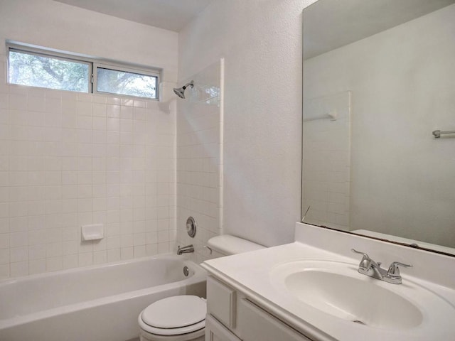 117 High Point Blvd, Cedar Creek, TX 78612 - bathroom with vanity,  shower combination, and a textured wall