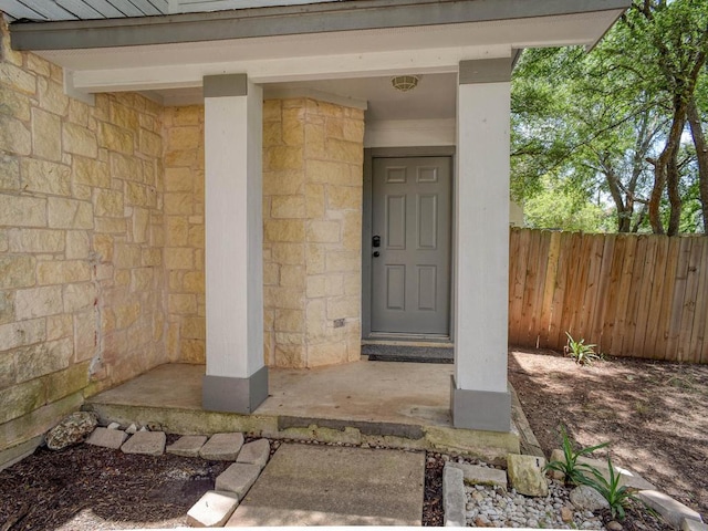 117 High Point Blvd, Cedar Creek, TX 78612 - doorway to property with stone siding