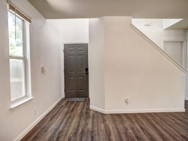 117 High Point Blvd, Cedar Creek, TX 78612 - entryway with dark wood-type flooring and baseboards
