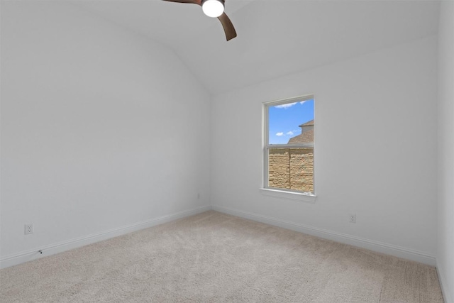20240 Smedley Dr, Pflugerville, TX 78660 - empty room with vaulted ceiling, carpet, and ceiling fan