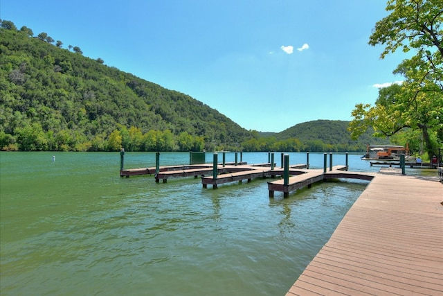 3413 Latimer Dr, Austin, TX 78732 - dock with a wooded view and a water and mountain view