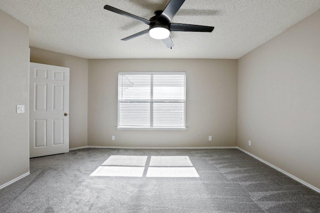 17003 Jigsaw Pathway, Round Rock, TX 78664 - unfurnished bedroom with carpet flooring, a textured ceiling, and a ceiling fan