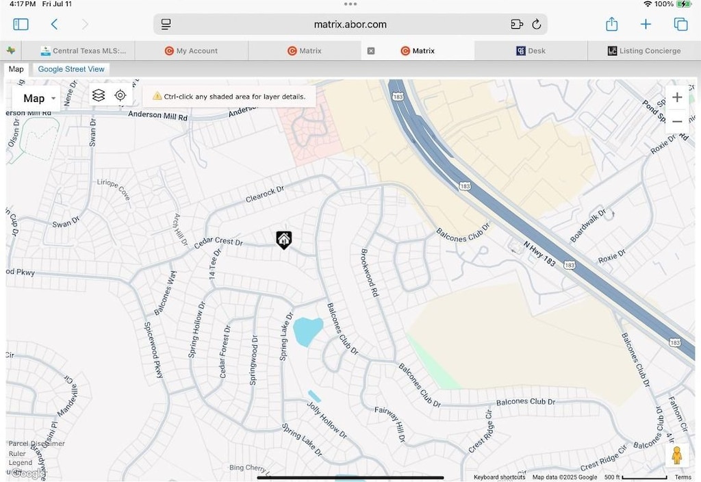 9107 Cedar Crest Dr, Austin, TX 78750 - map of property with streets / nearby areas