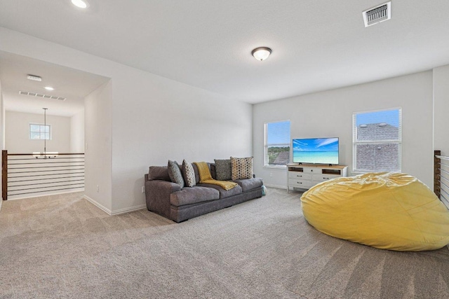 958 Pink Granite Blvd, Dripping Springs, TX 78620 - living area featuring carpet flooring and recessed lighting