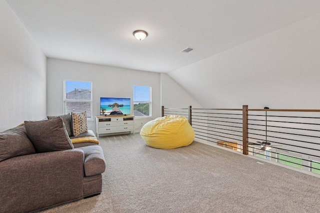 958 Pink Granite Blvd, Dripping Springs, TX 78620 - living area with carpet floors and lofted ceiling