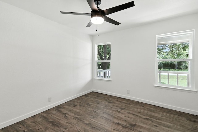2207 Emerald Isle Dr, Leander, TX 78641 - empty room featuring dark wood-style floors and a ceiling fan