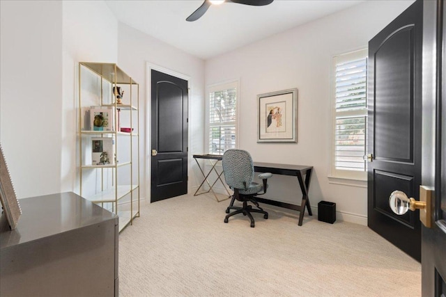 205 Versilia Cir, Lakeway, TX 78734 - home office with carpet flooring and ceiling fan