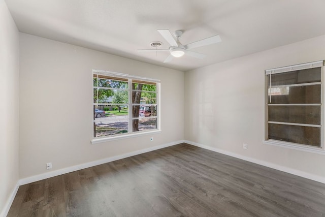 5302 Robinsdale Ln, Austin, TX 78723 - unfurnished room with ceiling fan and wood finished floors