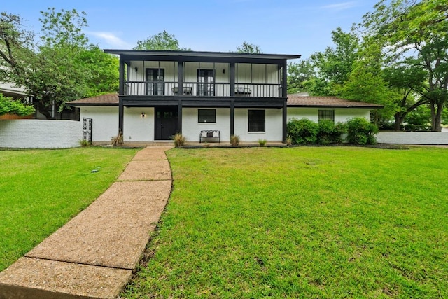 3520 Highland View Dr, Austin, TX 78731 - view of front of property featuring a balcony, board and batten siding, and a porch