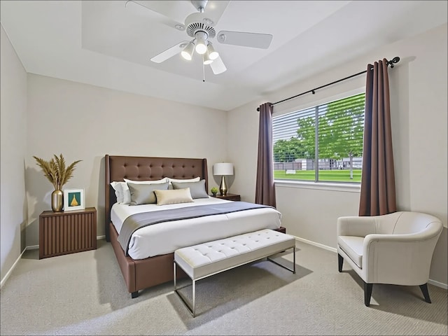 11608 Norwegian Wood Dr, Austin, TX 78758 - carpeted bedroom with baseboards and a ceiling fan
