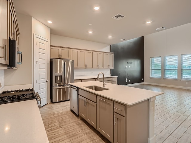 2800 Sebring Cir, Austin, TX 78747 - kitchen featuring stainless steel appliances, light wood-type flooring, light countertops, and recessed lighting