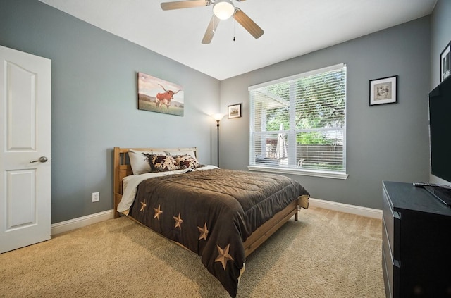 1208 Pine Forest Cir, Round Rock, TX 78665 - bedroom with light colored carpet and a ceiling fan