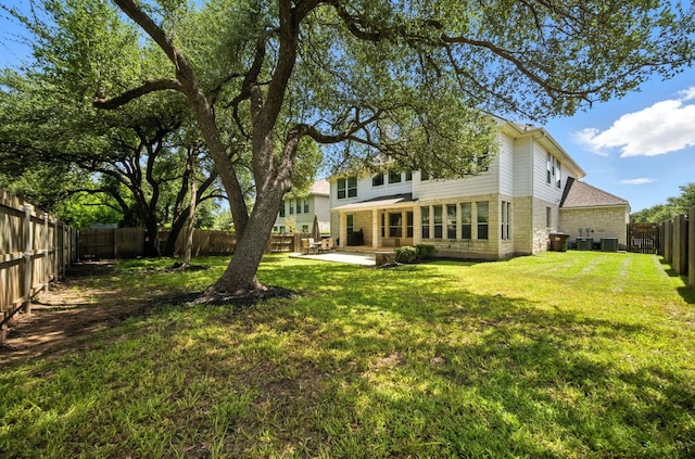 1208 Pine Forest Cir, Round Rock, TX 78665 - fenced backyard featuring a patio
