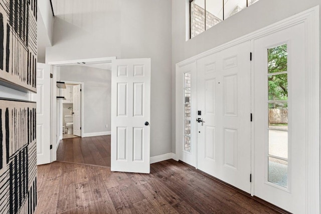 7204 Guava Cv, Austin, TX 78750 - entryway featuring a high ceiling and wood finished floors