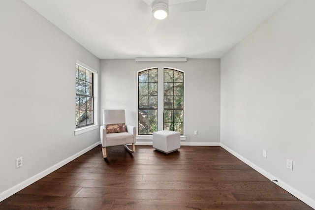 7204 Guava Cv, Austin, TX 78750 - living area featuring ceiling fan and hardwood / wood-style flooring