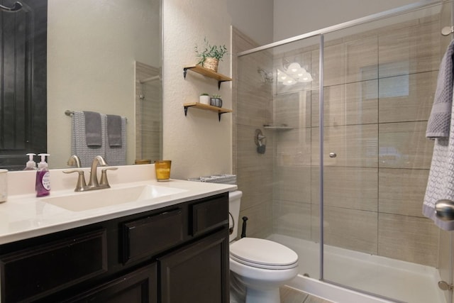 30872 Schlather Ln, Bulverde, TX 78163 - full bathroom featuring vanity and a shower stall
