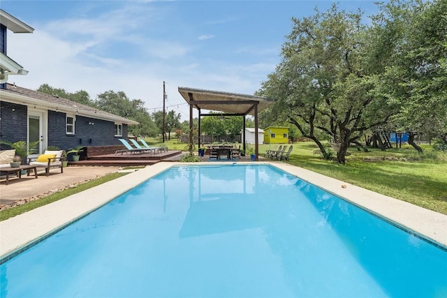 10133 Oliver Dr, Austin, TX 78737 - outdoor pool featuring a lawn and a patio