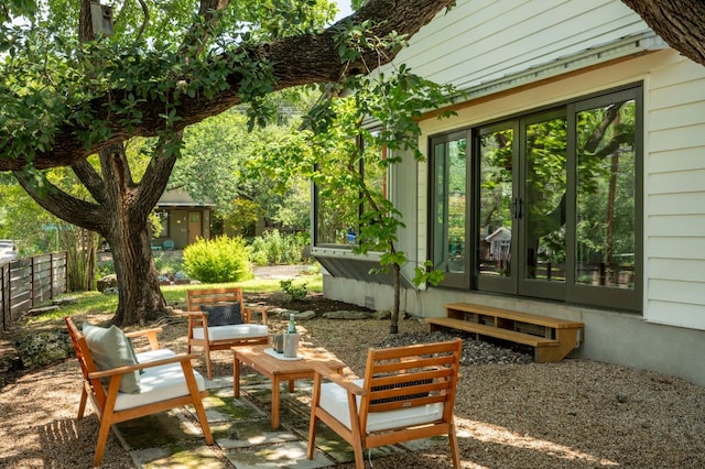 913 Christopher St, Austin, TX 78704 - view of patio featuring french doors