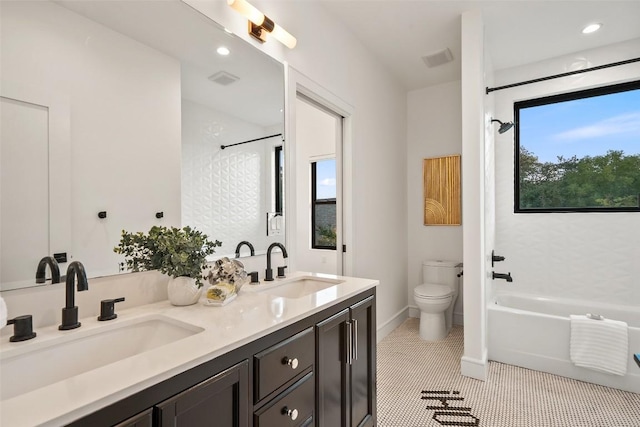 11420 Rim Rock Trl, Austin, TX 78737 - full bathroom with double vanity, a tub to relax in, and tile patterned flooring