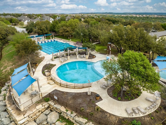 12417 Mediterra Pl, Austin, TX 78732 - community pool featuring a patio and a pergola