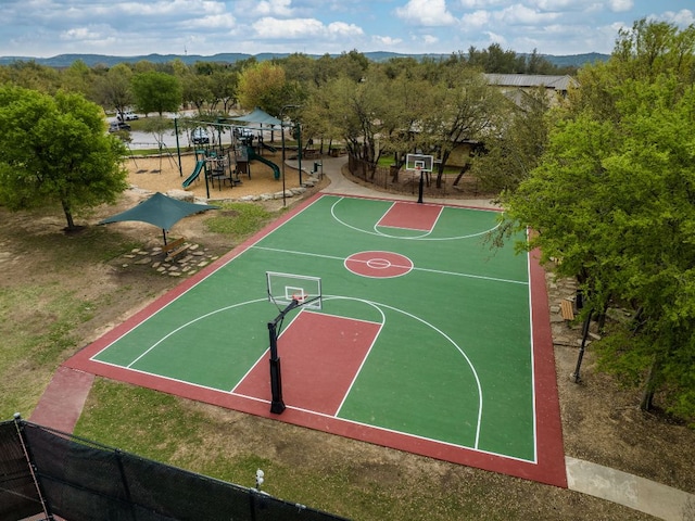 12417 Mediterra Pl, Austin, TX 78732 - view of sport court featuring community basketball court and a mountain view