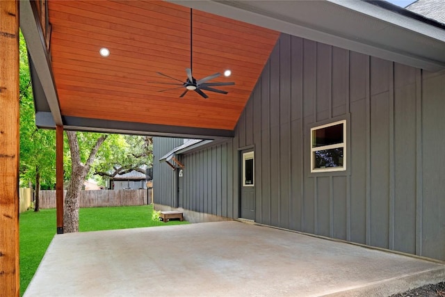 417 S Blanco St, Lockhart, TX 78644 - view of patio / terrace with a ceiling fan