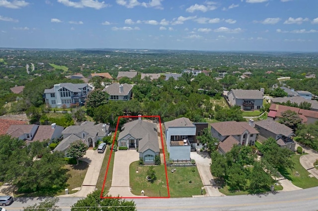 207 Golf Crest Ln, Lakeway, TX 78734 - aerial perspective of suburban area with property parcel outlined