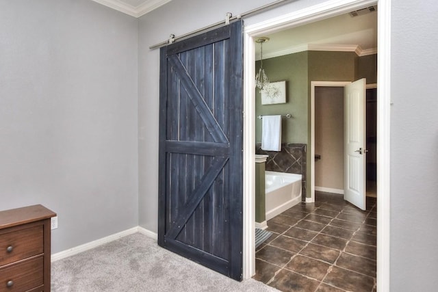 1108 Ritter Dr, Cedar Park, TX 78613 - full bath featuring ornamental molding, a garden tub, and tile patterned floors