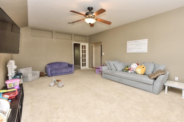1108 Ritter Dr, Cedar Park, TX 78613 - carpeted living room featuring ceiling fan