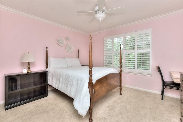 1108 Ritter Dr, Cedar Park, TX 78613 - carpeted bedroom with crown molding and a ceiling fan