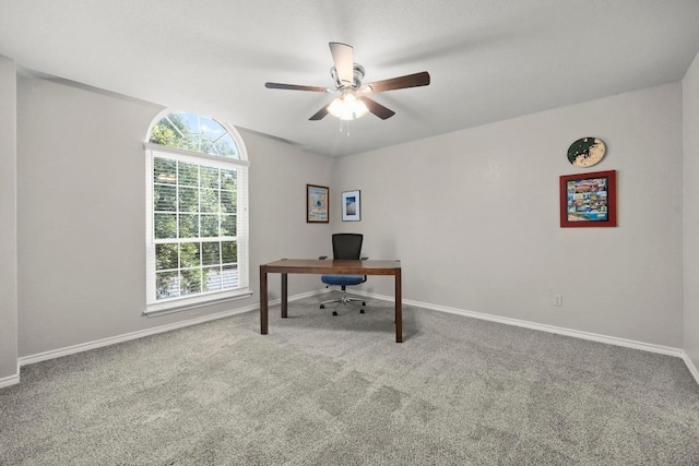 7900 Monona Ave, Austin, TX 78717 - carpeted office space with a ceiling fan and baseboards
