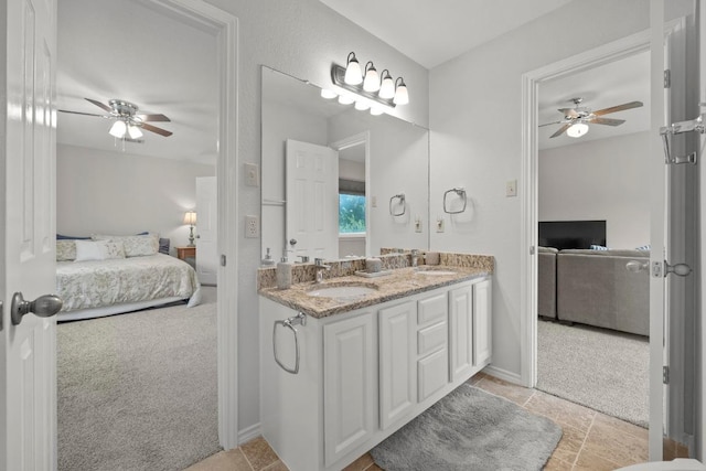7900 Monona Ave, Austin, TX 78717 - full bath featuring ensuite bathroom, ceiling fan, and double vanity